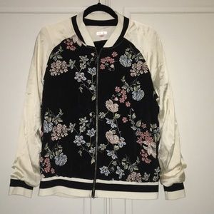 Black and Cream Bomber Jacket